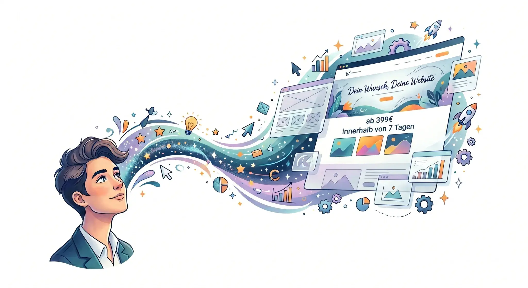 Illustration einer modernen Website