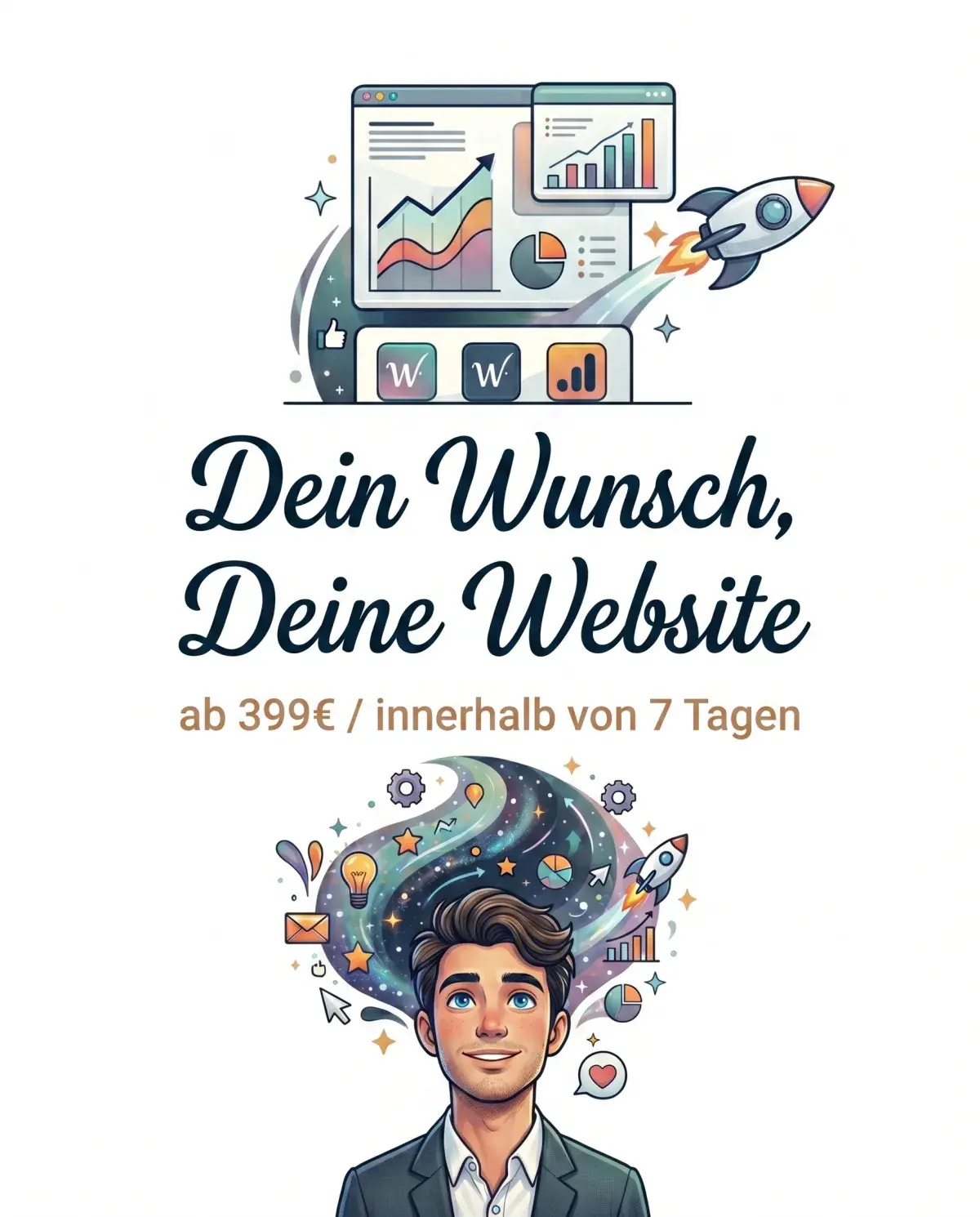 Mobile Hero Illustration für Wunsch.Website